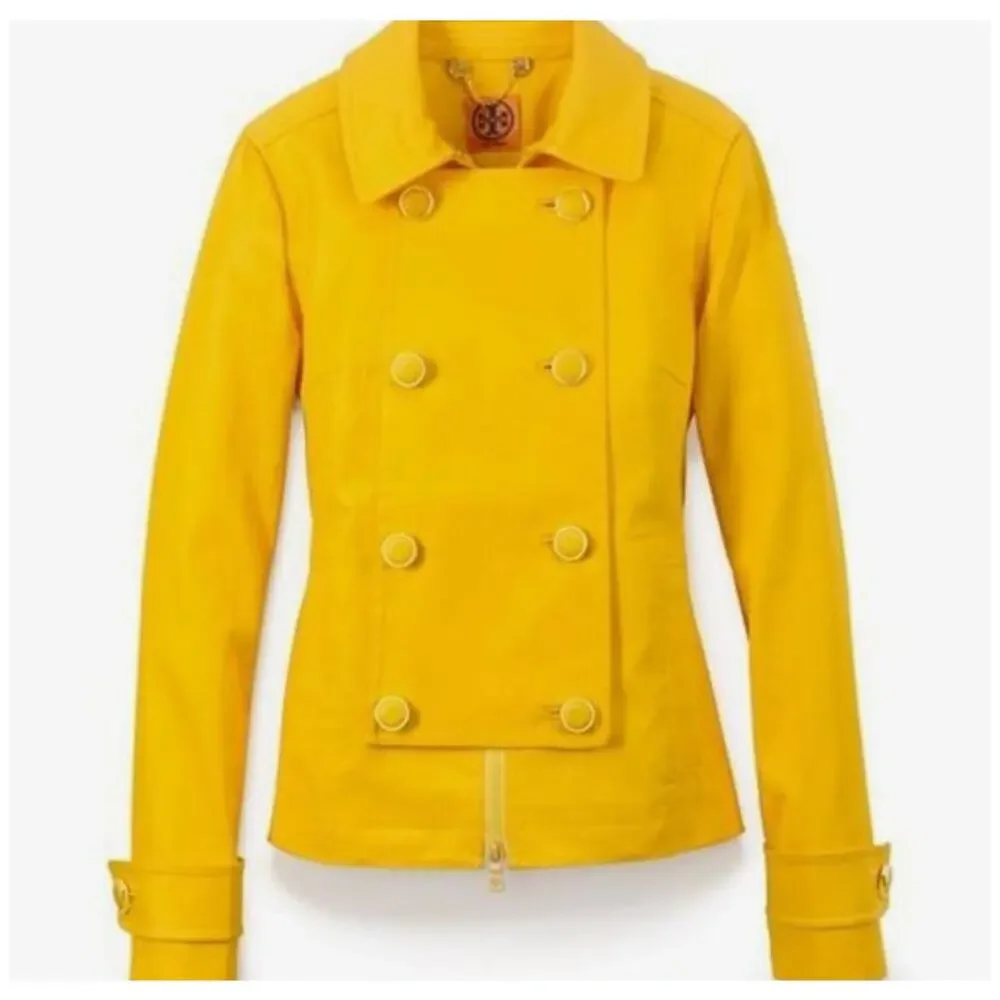 Tory Burch Coated Denim Button Front Jacket